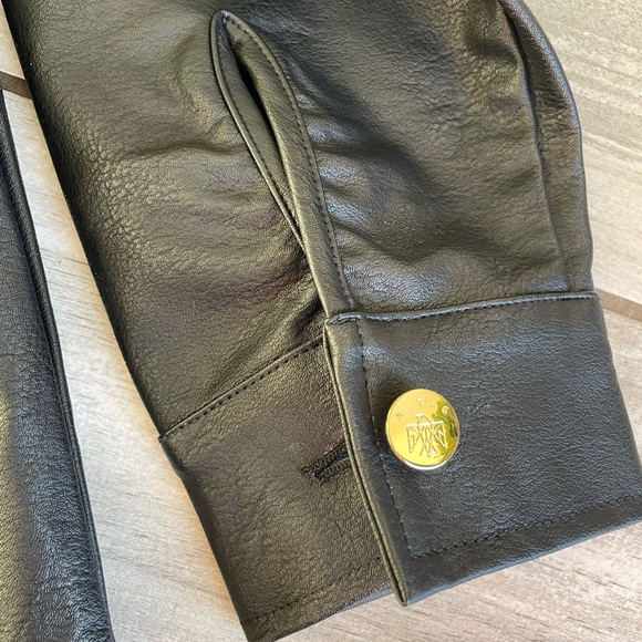 All Things Golden ✨Black Button Down Leather Shirt - Picture 4 of 6